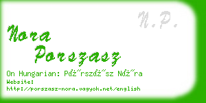 nora porszasz business card